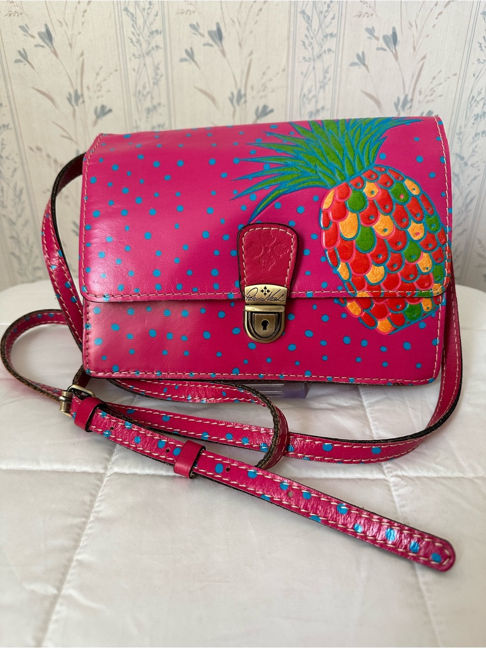 Patricia Nash Pink Pineapple Motif Crossbody